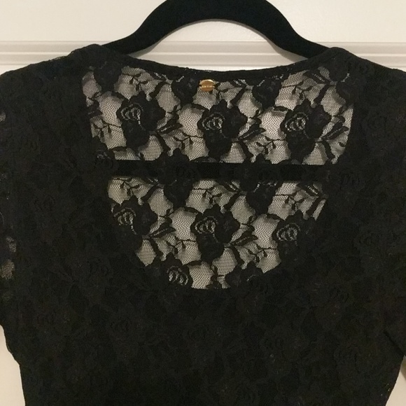 Guess - Black Lace Mini Cocktail Dress - Picture 2 of 4